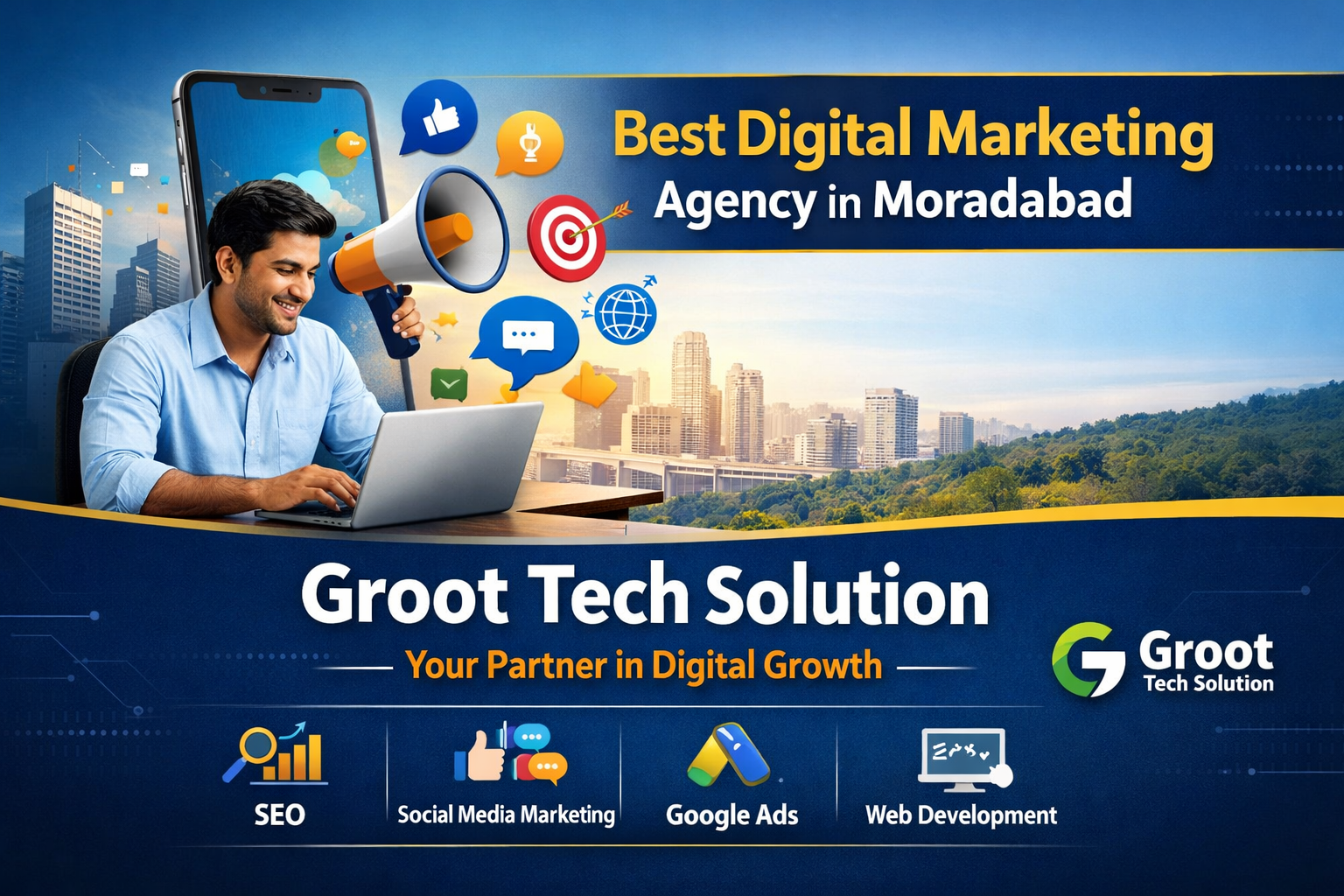 Best Digital Marketing Agency in Moradabad – Groot Tech Solution